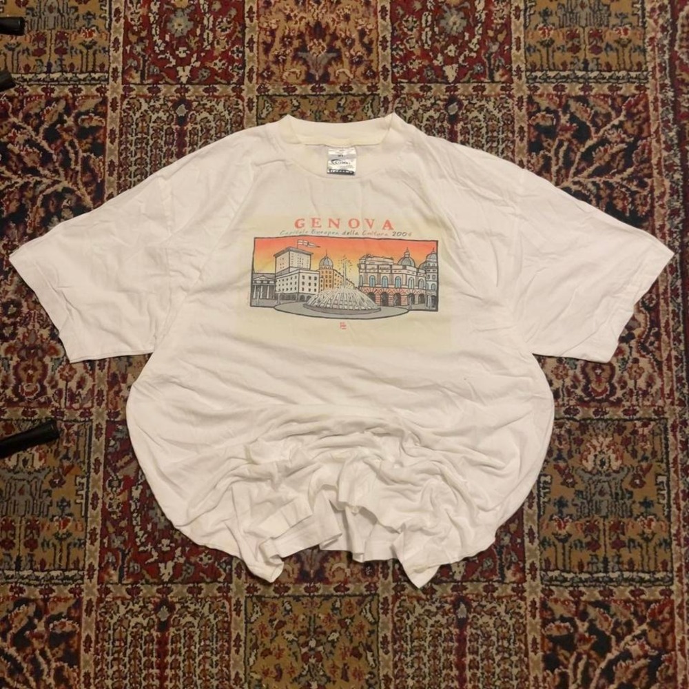 VTG 2004 Genova European Cultural capital foreign destination tee shirt XL white